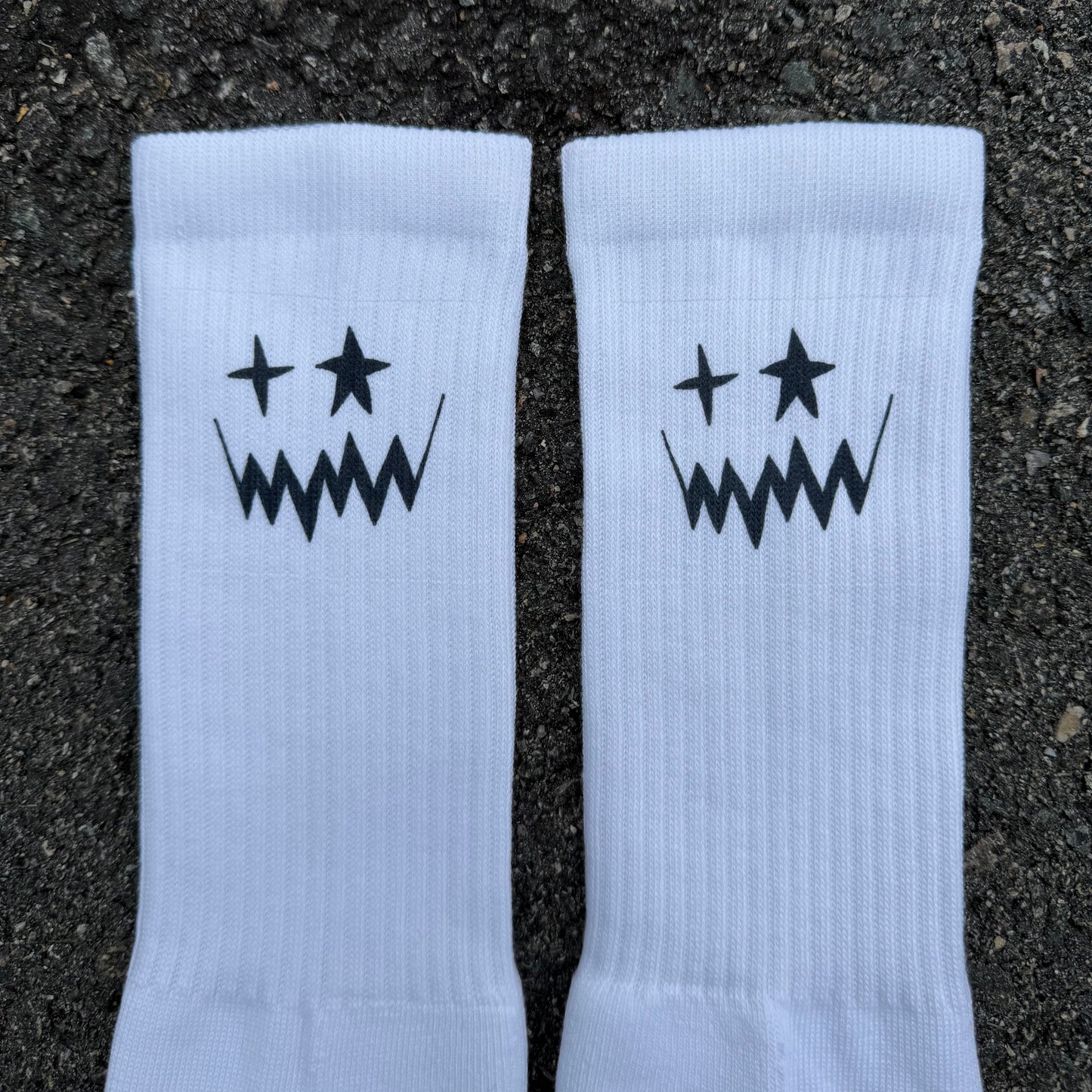 Star Face Socks (White)