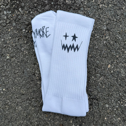 Star Face Socks (White)